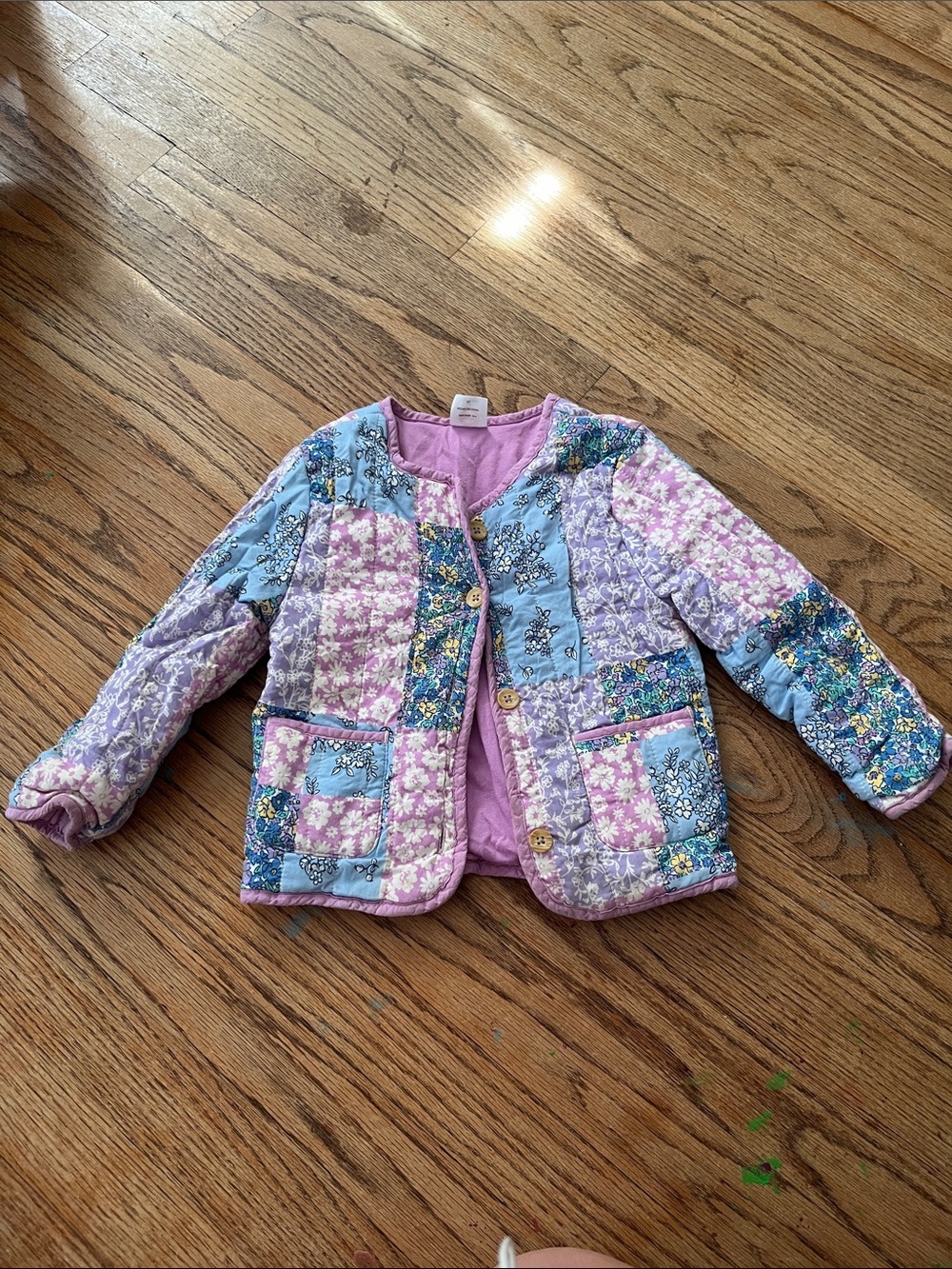wonder nation Quilted Patchwork Jacket in Lavender, Light Blue & Pink
